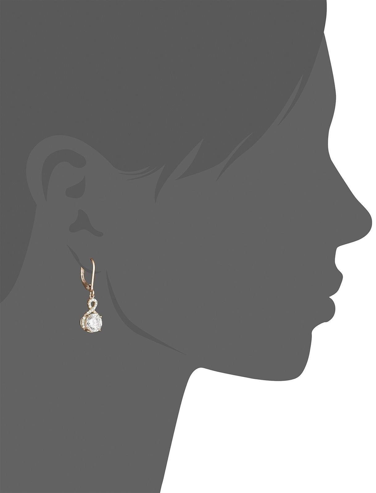 Infinity Crystal Drop Earrings Made with Swarovski Crystal in White Gold, Yellow Gold, and Rose Gold - Riakoob Jewelry www.goldennycjewelry.com fashion jewelry for women