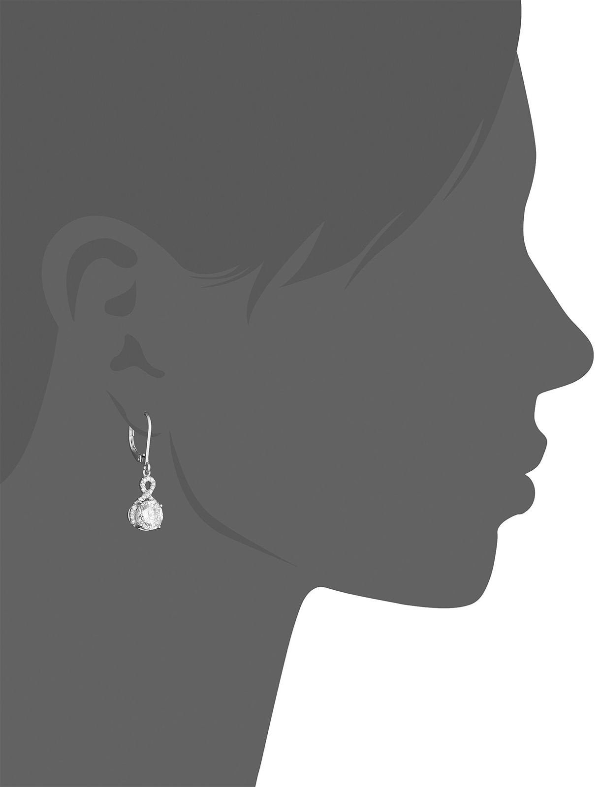 Infinity Crystal Drop Earrings Made with Swarovski Crystal in White Gold, Yellow Gold, and Rose Gold - Riakoob Jewelry www.goldennycjewelry.com fashion jewelry for women