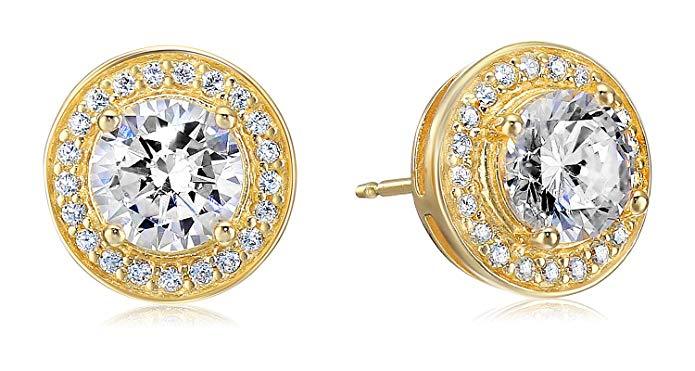 Halo Stud Earrings with Swarovski Crystals with  Gift Box, , Riakoob Jewelry, Riakoob Jewelry  jewelryjewelry deals, swarovski crystal jewelry, groupon jewelry,, jewelry for mom, 