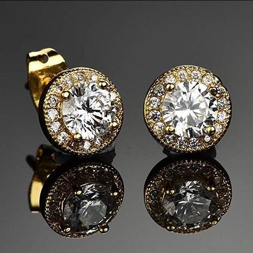 2 Pairs: Swarovski Elements Halo Goldtone Studs - 3 Finishes (Circle & Square Set), , Riakoob Jewelry, Riakoob Jewelry  jewelryjewelry deals, swarovski crystal jewelry, groupon jewelry,, jewelry for mom, 