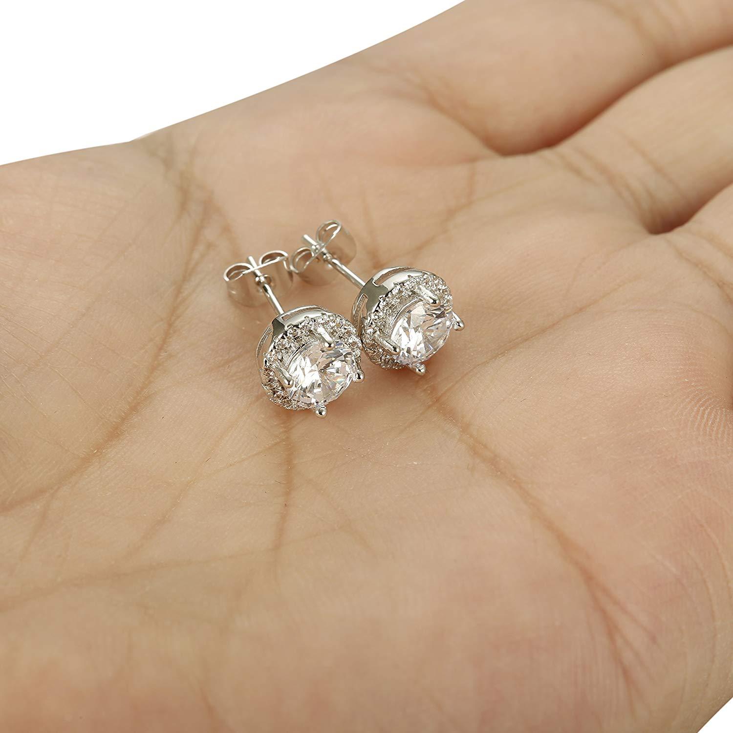 Halo Stud Earrings with Swarovski Crystals with  Gift Box, , Riakoob Jewelry, Riakoob Jewelry  jewelryjewelry deals, swarovski crystal jewelry, groupon jewelry,, jewelry for mom, 
