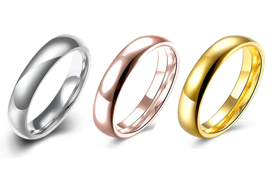 Stainless Steel Comfort Fit Unisex Band Ring - Riakoob Jewelry www.goldennycjewelry.com fashion jewelry for women