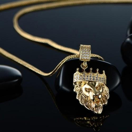 Father's Day! King of the Jungle Iced Out Pendant Necklace in Goldtone, , Riakoob Jewelry, Riakoob Jewelry  jewelryjewelry deals, swarovski crystal jewelry, groupon jewelry,, jewelry for mom, 