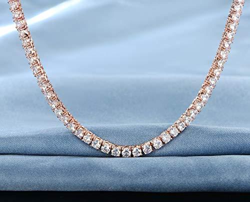 Tennis Necklace and Princess Halo Earring Set with Luxe Gift Box - RoseGoldtone Gold ITALY Design