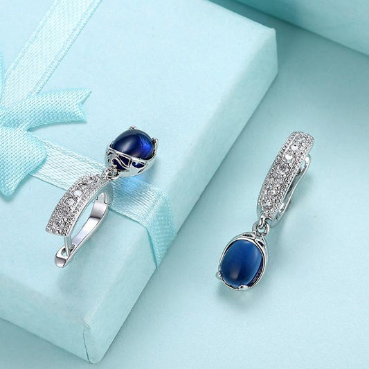 Created Micro-Pav'e Leverback Earrings Set in Silvertone - Riakoob Jewelry