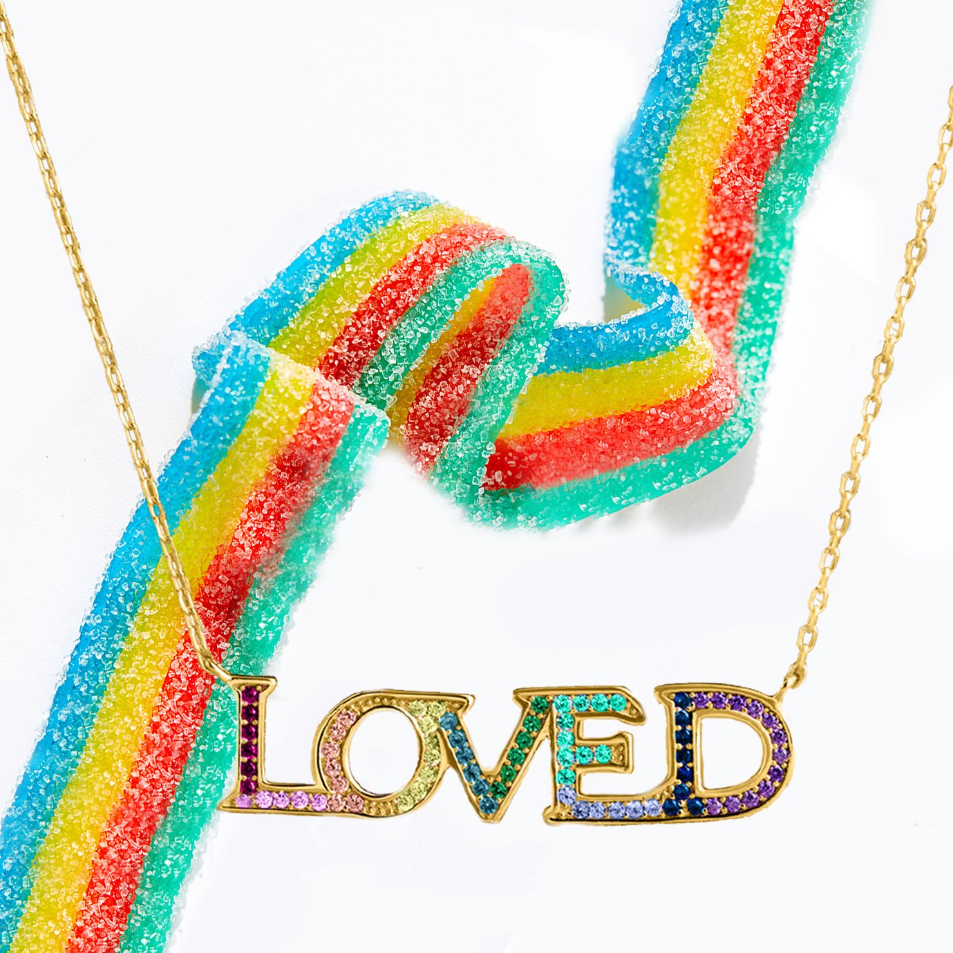 LOVED Pave Necklace in Goldtone