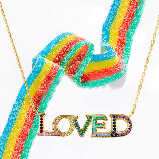 LOVED Pave Necklace in Goldtone