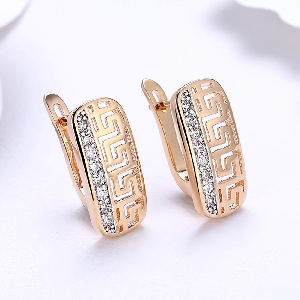 Laser Cut  Elements Clip On Earrings in Goldtone