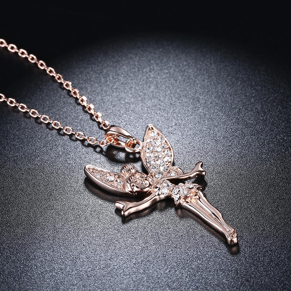 Tinkerbell Classic Necklace Embellished with  Crystals in Rosegoldtone