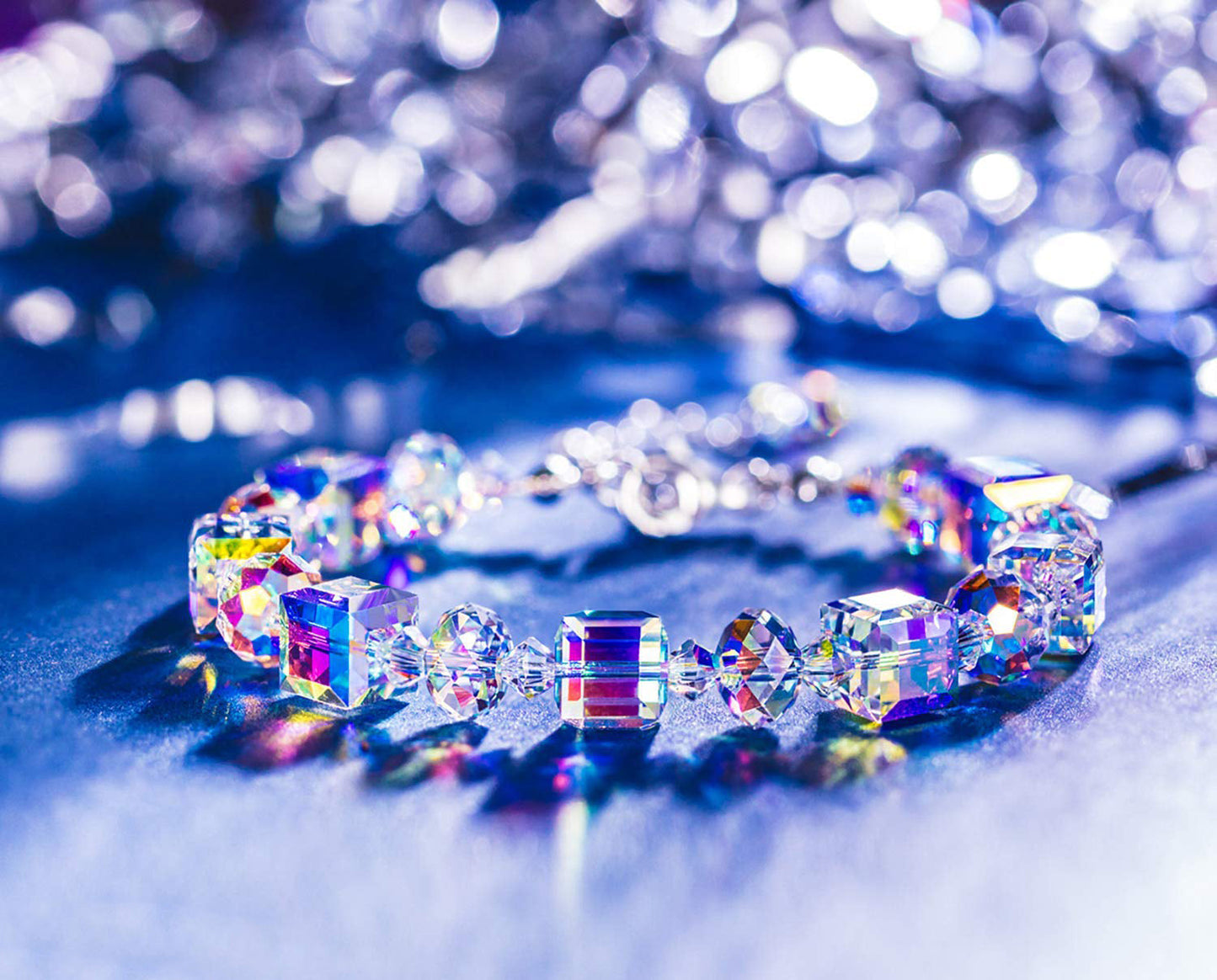 3 Piece Aurora Borilles Set With Crystals in  Silvertone