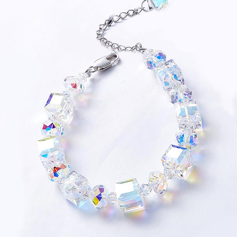 Aurora Borealis Magnificent Cube With Luxe Crystals - 3 Piece Set with Luxe Box ITALY Design
