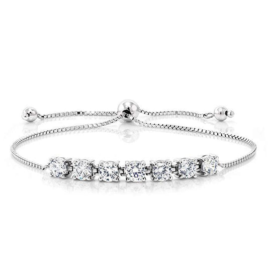 Seven Princess White  Elements Bracelet in Silvertone