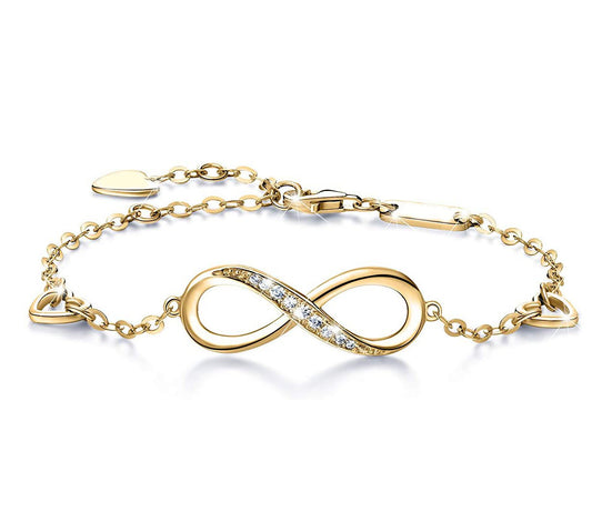 White  Elements Infinite Pendant Chain Bracelet in Goldtone Tone