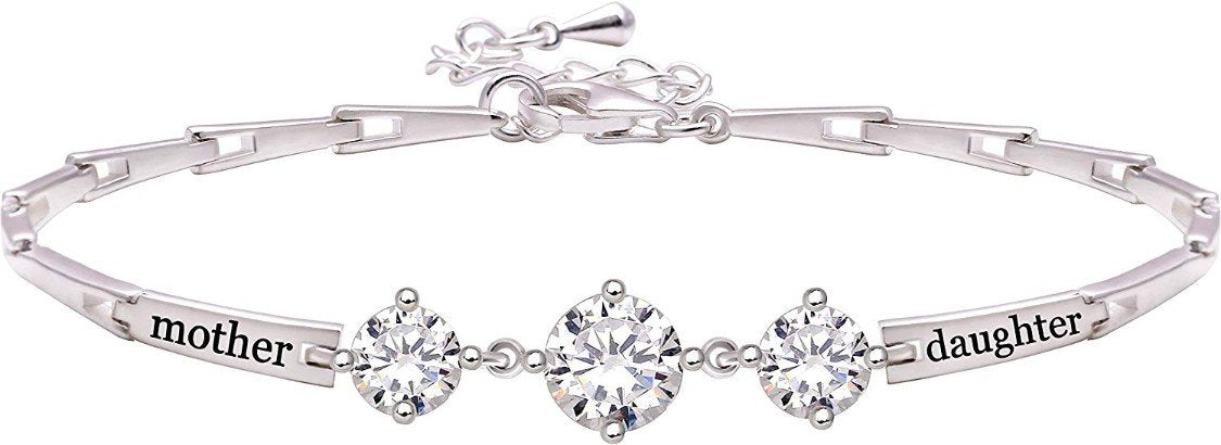 Silvertone Mother and Daughter Bracelet