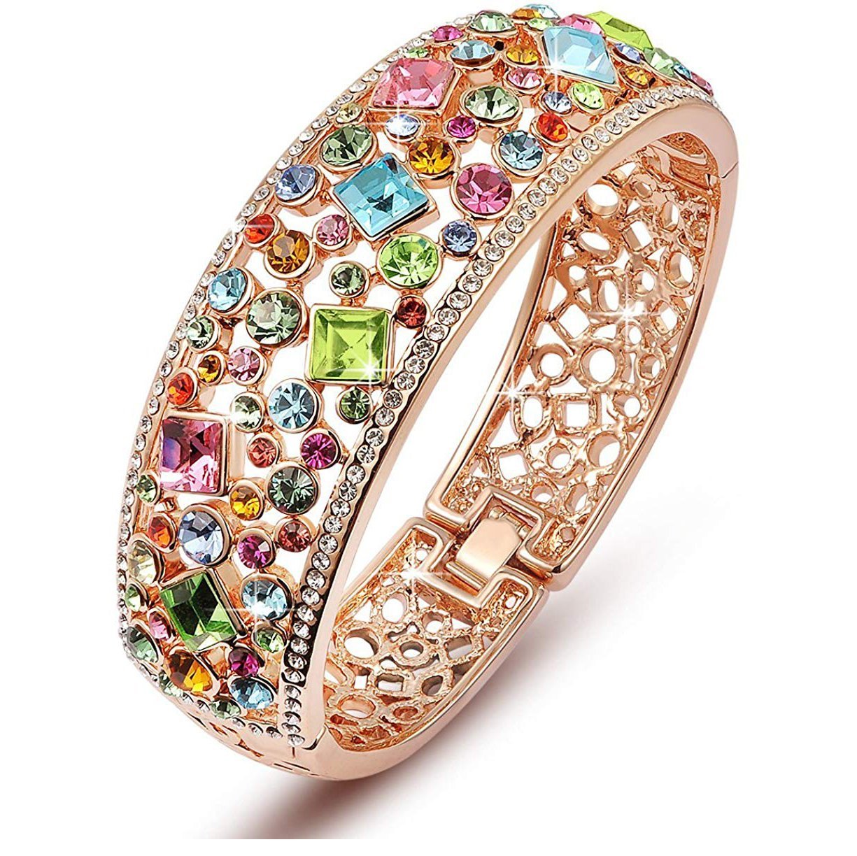 Bregenz Rainbow of Life Bangle in Rosegoldtone ITALY Design