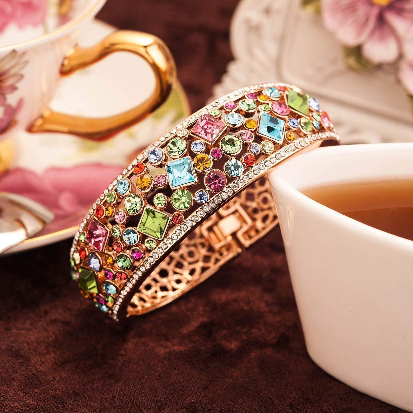 Bregenz Rainbow of Life Bangle in Rosegoldtone ITALY Design