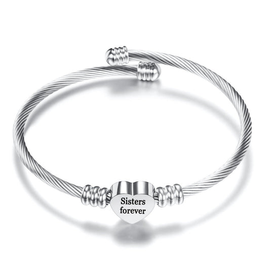 Gratuity Gift "Sisters Forever" Charm Bangle