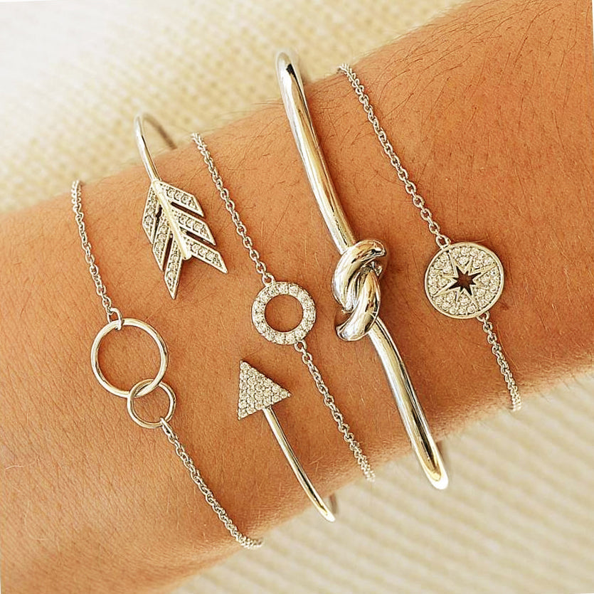 Celestial Marble Crystals and Gemstone 5 Piece Bracelet Set - 25+ Styles Available