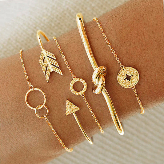 Goldtone Tone  Twisted Knot Bangle Set