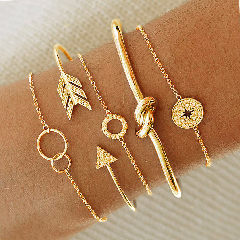Celestial Marble Crystals and Gemstone 5 Piece Bracelet Set - 25+ Styles Available
