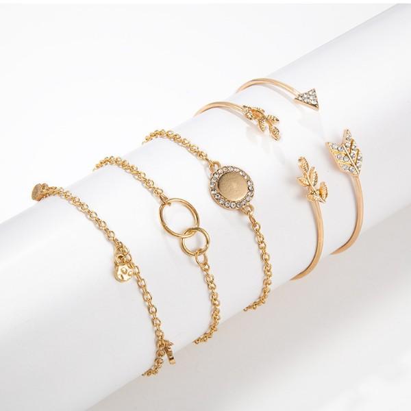 Olive Branch Pav'e Peace 5 PC Bracelet Set ITALY Design