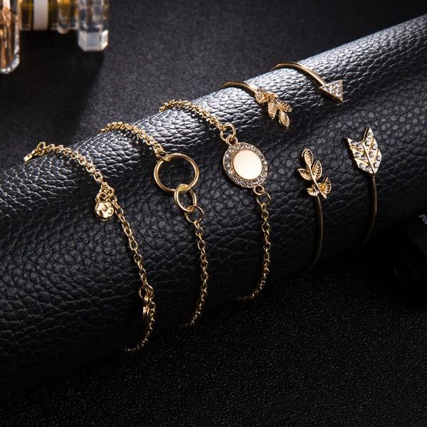 Olive Branch Pav'e Peace 5 PC Bracelet Set ITALY Design