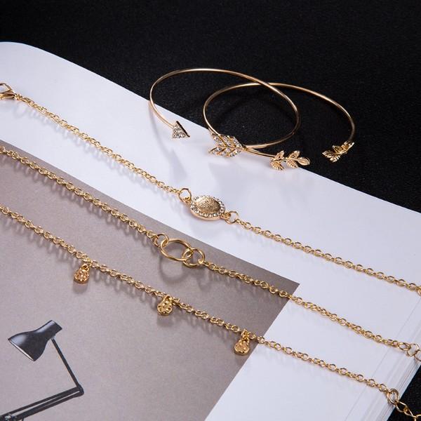 Olive Branch Pav'e Peace 5 PC Bracelet Set ITALY Design