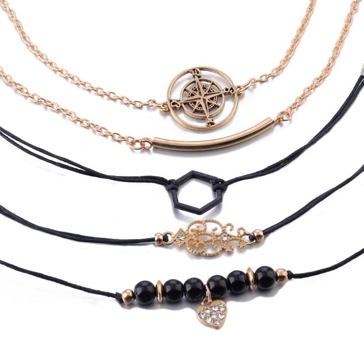 Searching For The Stars Black Marble 5 Piece Bracelet ITALY Design
