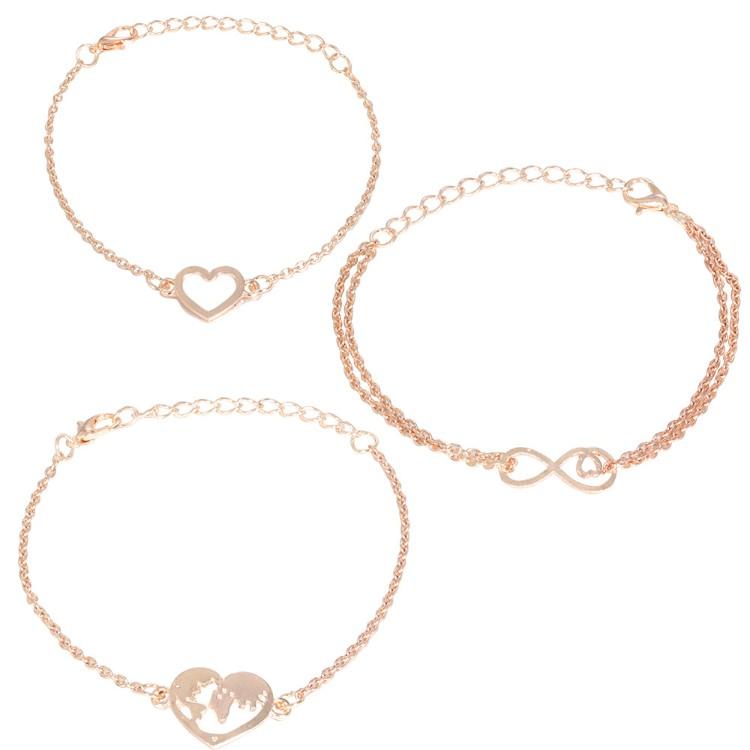 Love & Peace in the World Rose Gold 3 Piece Set ITALY Design