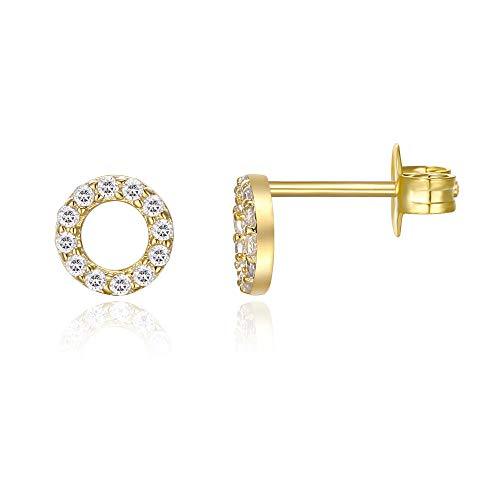 6mm Pave Disc Stud Earring with Swarovski Crystals - Goldtone, Earring, Riakoob Jewelry, Riakoob Jewelry  jewelryjewelry deals, swarovski crystal jewelry, groupon jewelry,, jewelry for mom, 