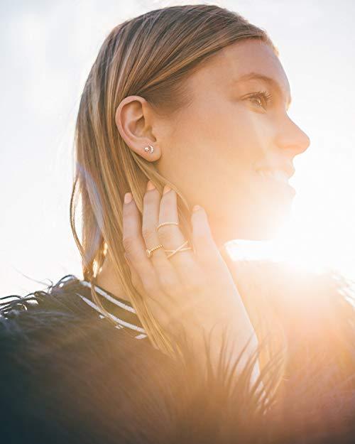 6mm Pave Cresent Stud Earring with Swarovski Crystals - Goldtone, Earring, Riakoob Jewelry, Riakoob Jewelry  jewelryjewelry deals, swarovski crystal jewelry, groupon jewelry,, jewelry for mom, 