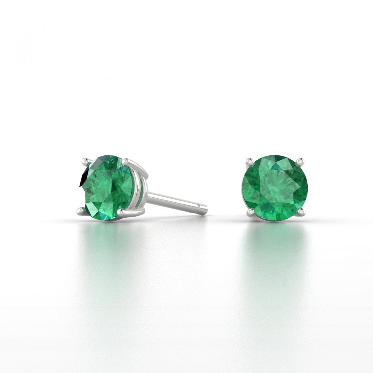 Green Swarovski Crystal 6mm Stud Earring 14K White Gold Plated - 1.00 CT, Earring, Riakoob Jewelry, Riakoob Jewelry  jewelryjewelry deals, swarovski crystal jewelry, groupon jewelry,, jewelry for mom, 