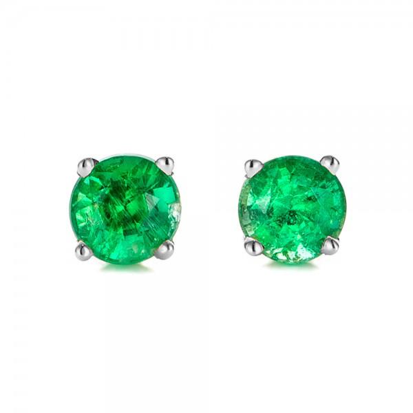 Green Swarovski Crystal 6mm Stud Earring 14K White Gold Plated - 1.00 CT, Earring, Riakoob Jewelry, Riakoob Jewelry  jewelryjewelry deals, swarovski crystal jewelry, groupon jewelry,, jewelry for mom, 
