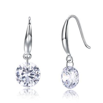 Naked Drill Drop  Crystal Earringin  Silvertone