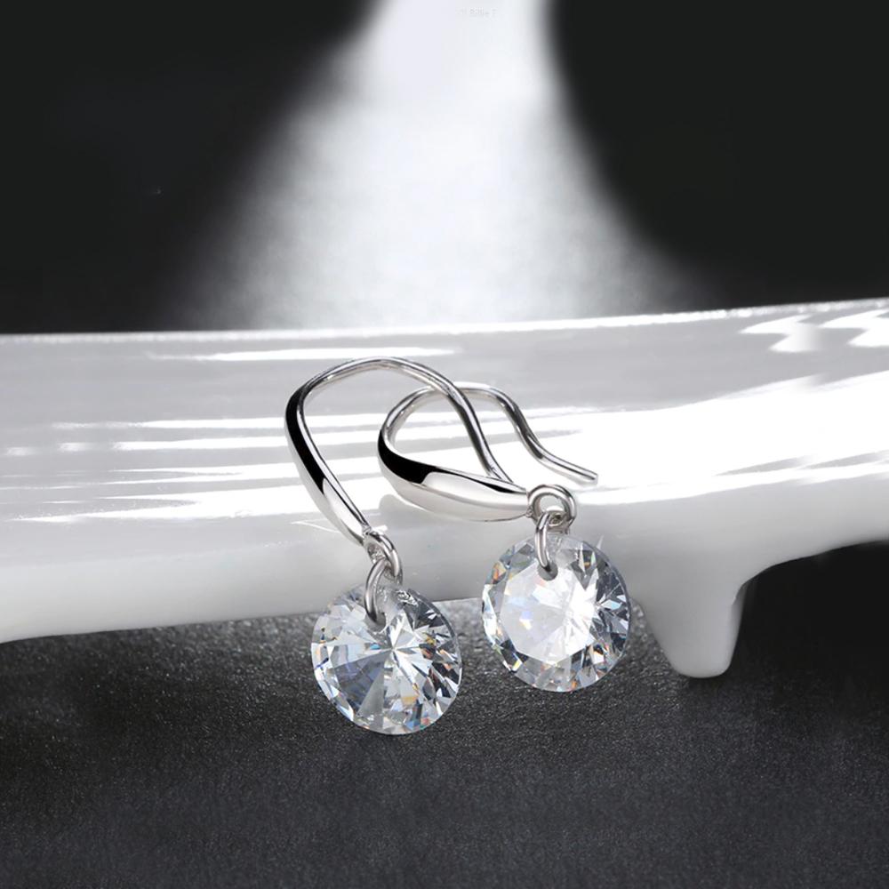 Naked Drill Drop  Crystal Earringin  Silvertone