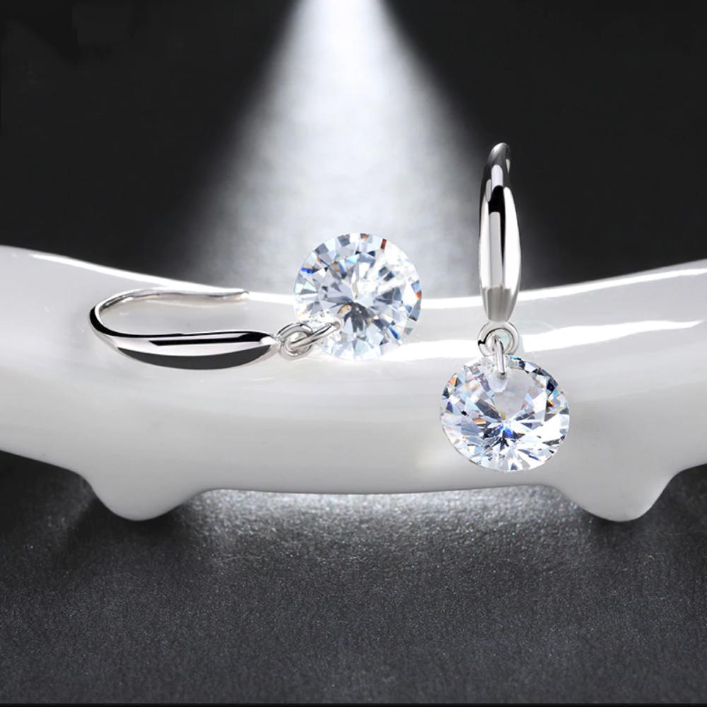 Luxe Crystal Drill Drop Earring in  Silvertone ITALY Design