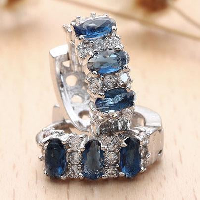 Created Gemstone Multi Gem Earrings in Silvertone (Multiple Options) ITALY Design
