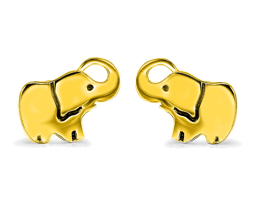 Goldtone Tone  Mini Elephant Stud Earrings - Two Options Available