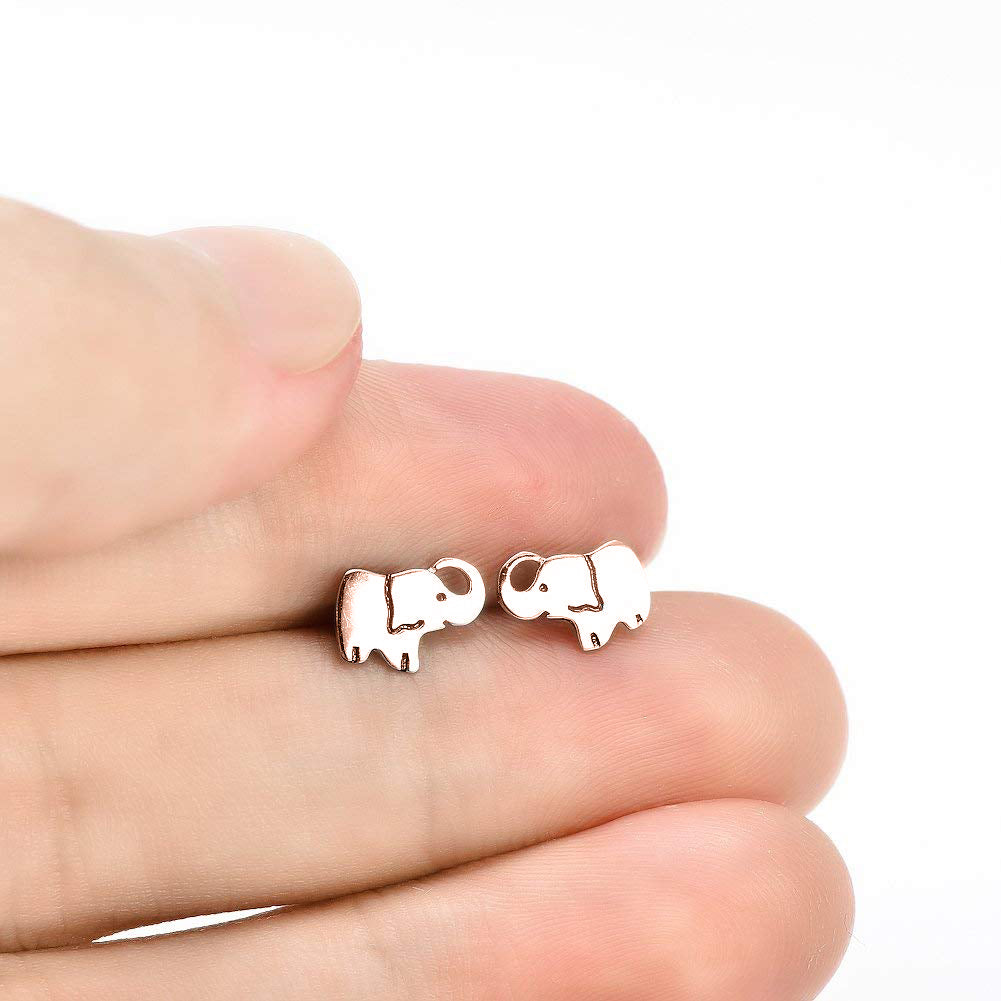Goldtone Tone  Mini Elephant Stud Earrings - Two Options Available