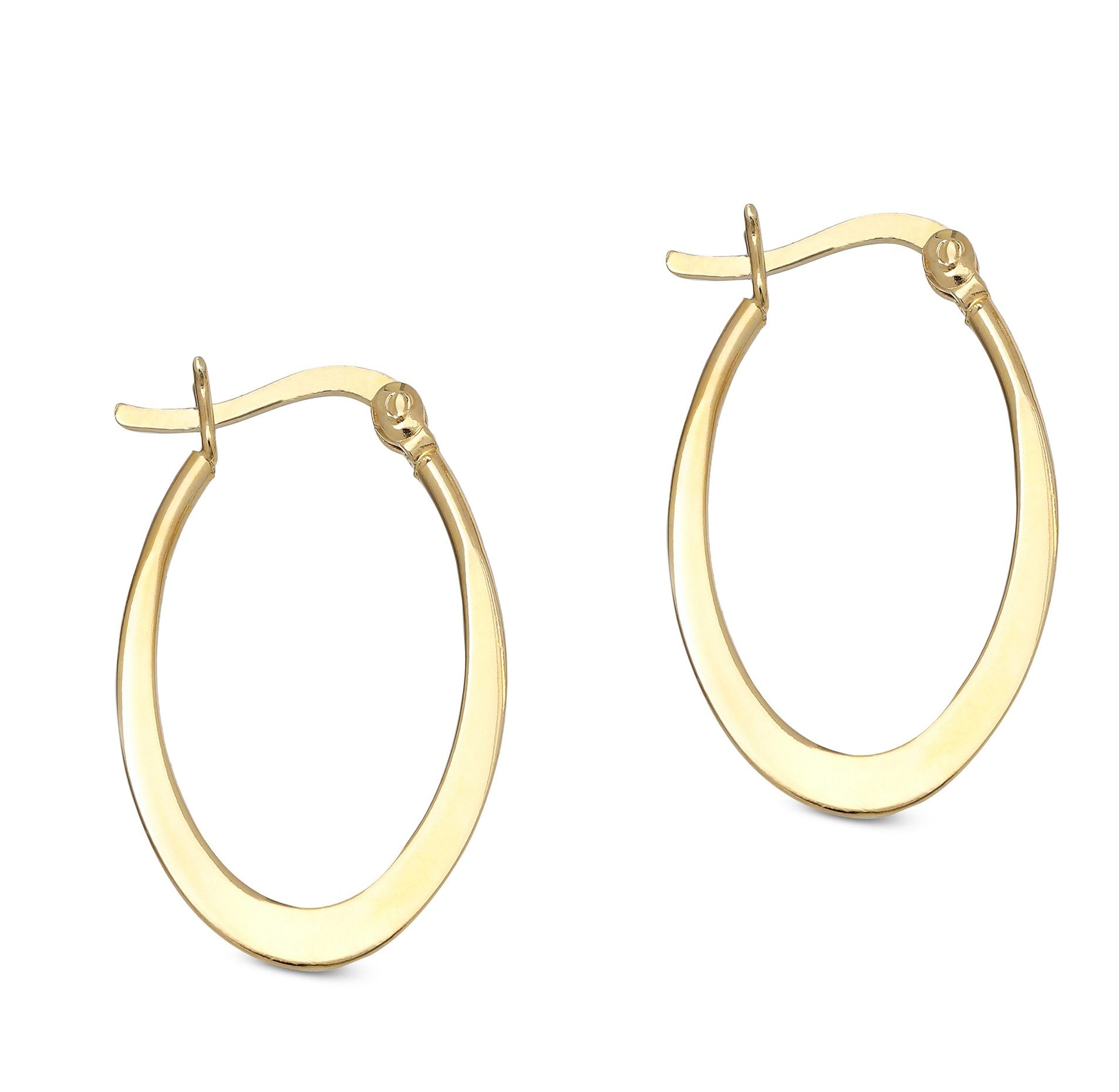 Flat Oval Hoop Earring with French Lockin Goldtone, Earring, Riakoob Jewelry, Riakoob Jewelry  jewelryjewelry deals, swarovski crystal jewelry, groupon jewelry,, jewelry for mom, 