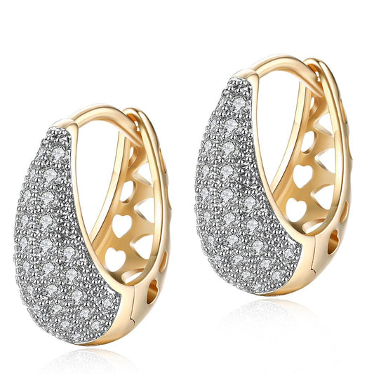 26 Stone Teardrop Pave Huggie Earringin  Silvertone, Earring, Riakoob Jewelry, Riakoob Jewelry  jewelryjewelry deals, swarovski crystal jewelry, groupon jewelry,, jewelry for mom, 
