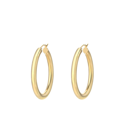 Classic 1" Round Hoop Earringin Goldtone, Earring, Riakoob Jewelry, Riakoob Jewelry  jewelryjewelry deals, swarovski crystal jewelry, groupon jewelry,, jewelry for mom, 