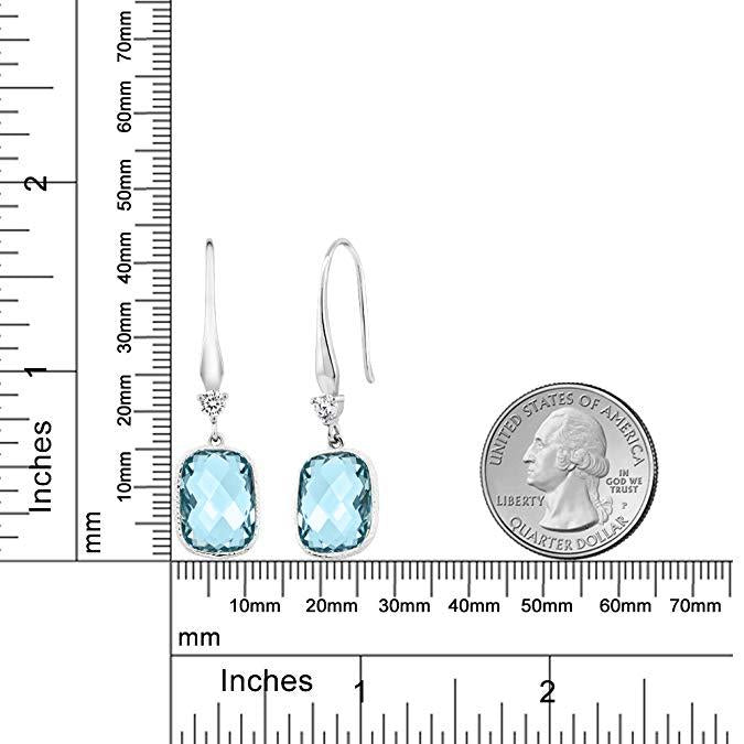 Blue Topaz Diamond Cut Drop Earringin  Silvertone, Earring, Riakoob Jewelry, Riakoob Jewelry  jewelryjewelry deals, swarovski crystal jewelry, groupon jewelry,, jewelry for mom, 