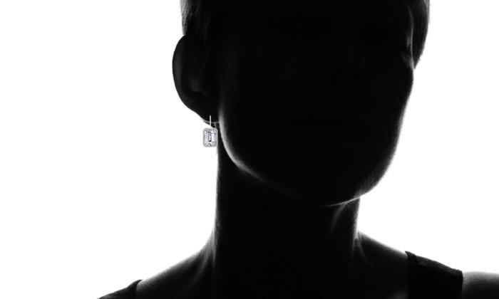Emerald Cut 2.50 Cttw Gemstone Leverback Earrings in 14K White Gold Tone