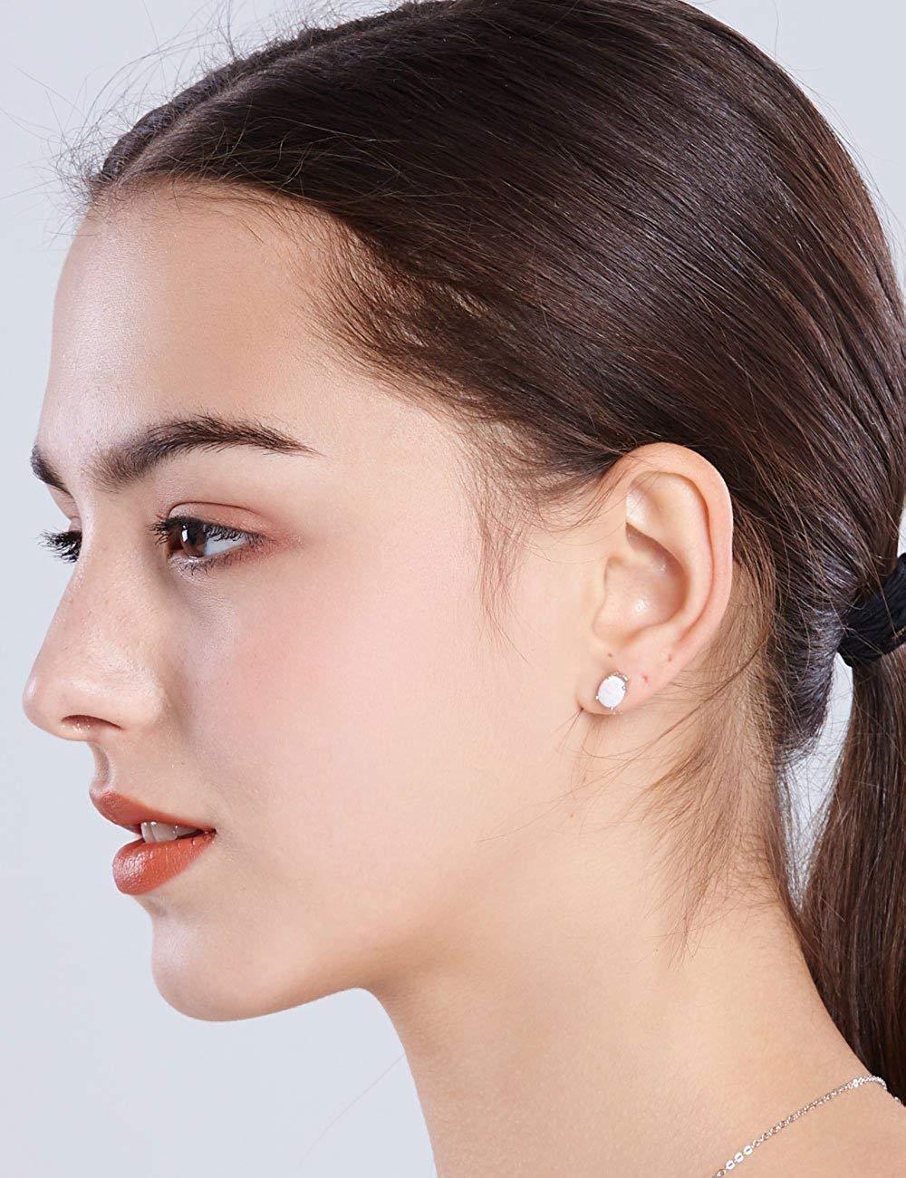 3.00 CT Oval Cut Opal Stud Earring in  Silvertone, Earring, Riakoob Jewelry, Riakoob Jewelry  jewelryjewelry deals, swarovski crystal jewelry, groupon jewelry,, jewelry for mom, 