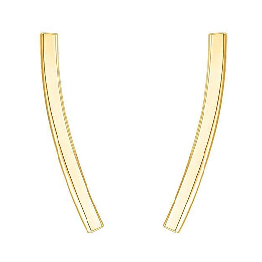 Pav'e  Elements Curved Bar Studs in 14K White Gold