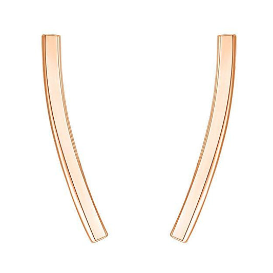 Pav'e  Elements Curved Bar Studs in 14K Rose Gold