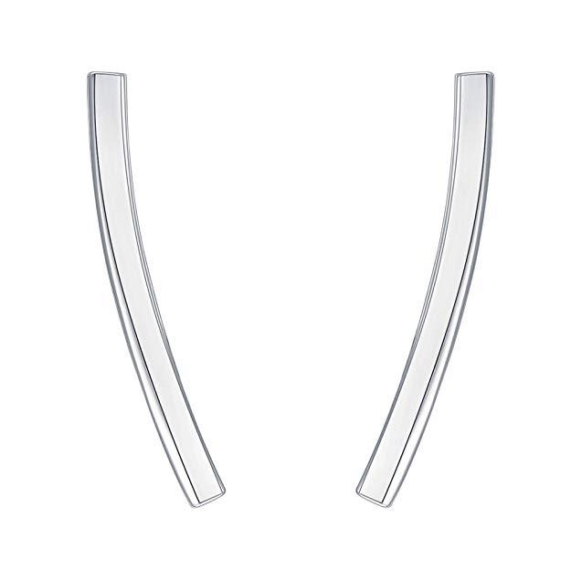 Pav'e  Elements Curved Bar Studs in 14K WGold