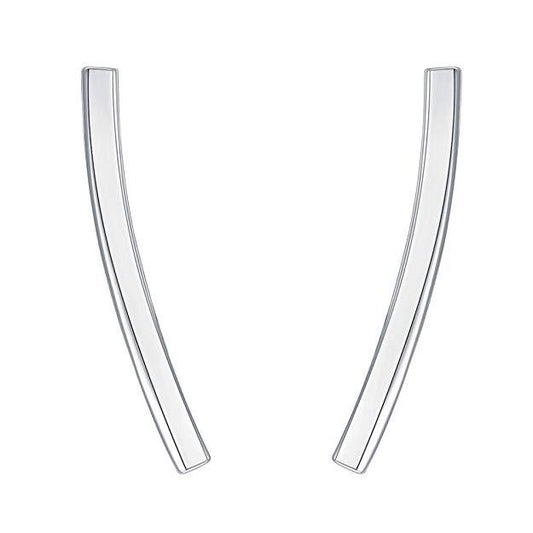 Pav'e  Elements Curved Bar Studs in 14K WGold