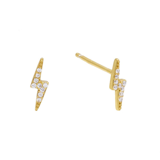 Mini Lighting Bolt  Elements Studs in Goldtone